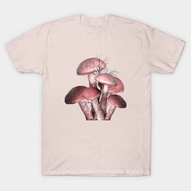 Pink Mushrooms T-Shirt by MashaVed